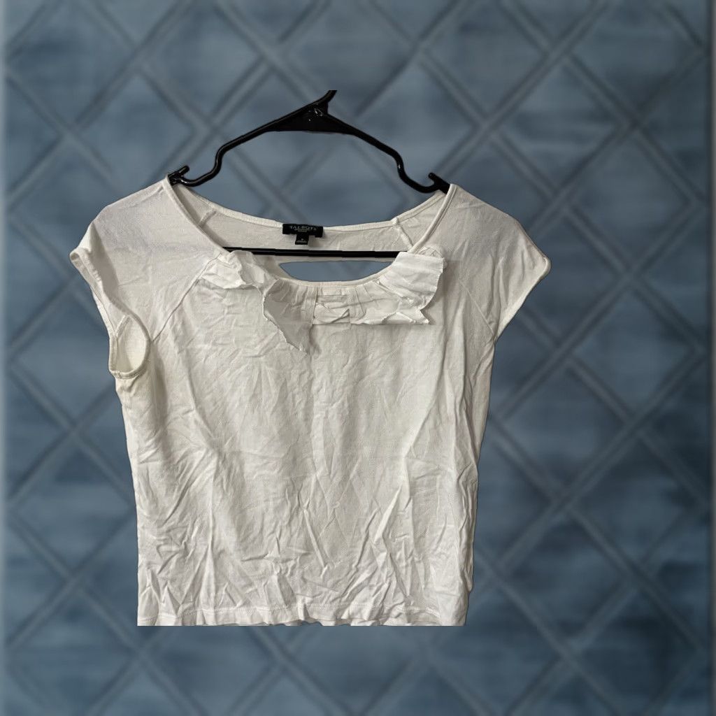 Talbots Talbots Shirt Women Small White Cotton Basic Tee Casual Top Womens Size S / US 4 / IT 40 - 1 Thumbnail