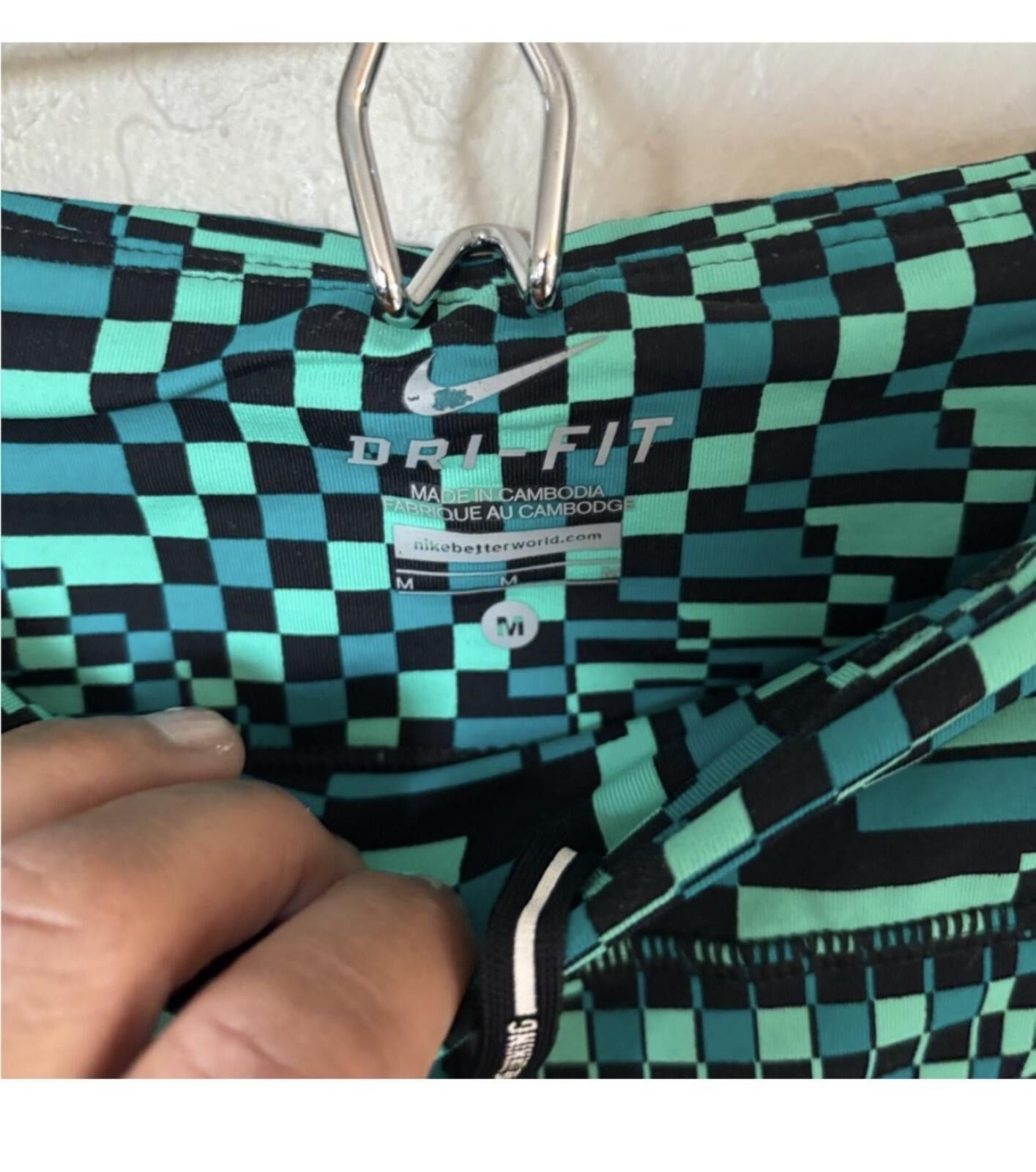 Nike (NIKE) Stylish Green Patterned womens Leggings Size 32" / US 10 / IT 46 - 5 Thumbnail