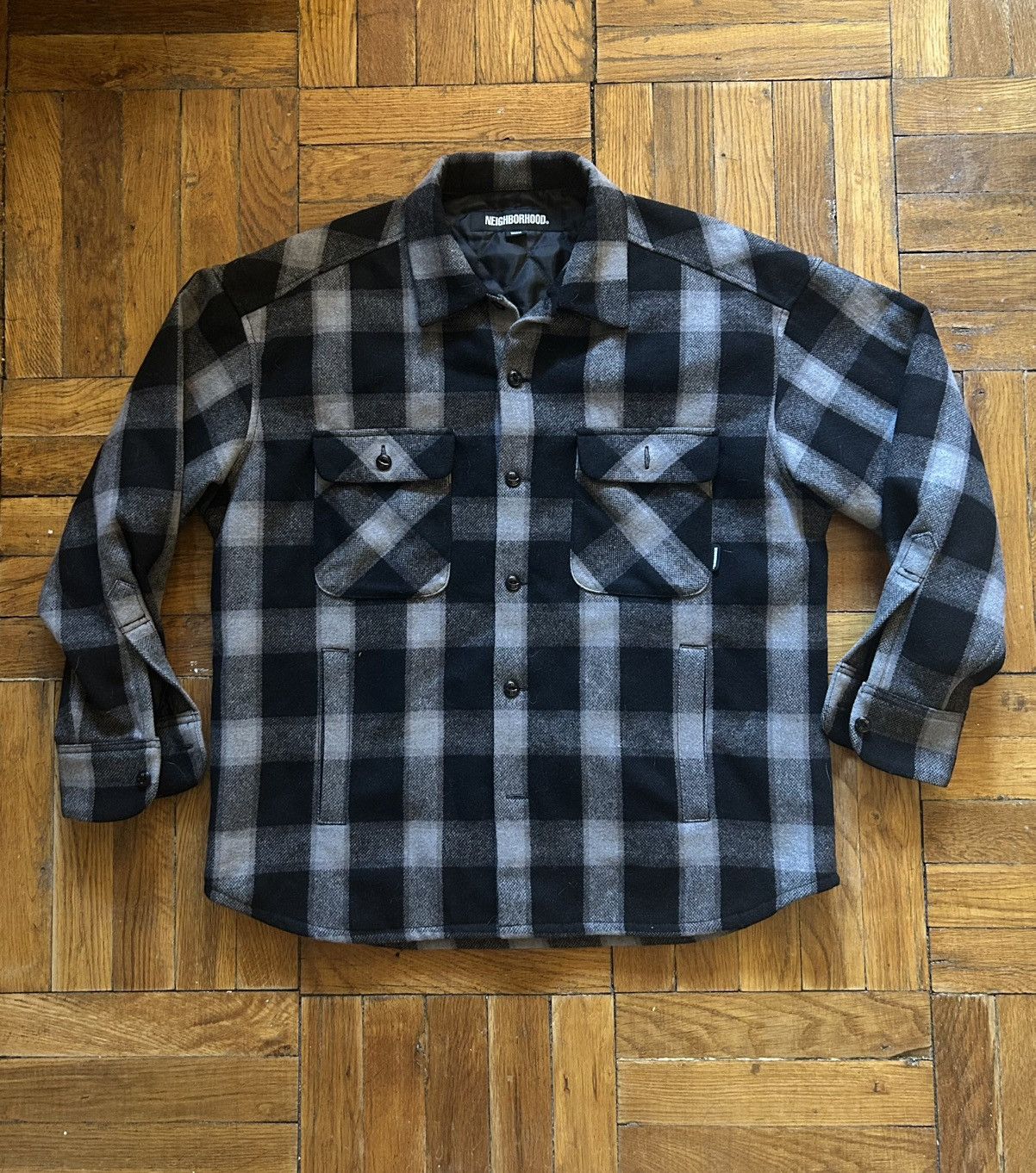 Neighborhood Neighborhood Buffalo Check Quilted Shirt Jacket M