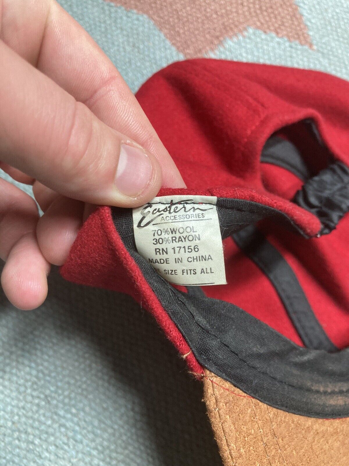 Vintage VTG wool baseball hat leather suede bill OSFA crimson Size ONE SIZE - 7 Thumbnail