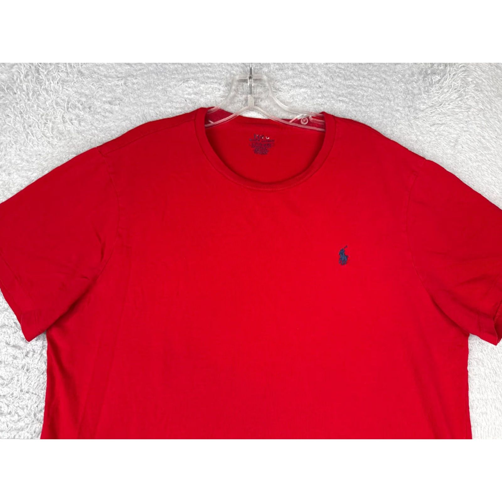Polo Ralph Lauren Polo Ralph Lauren Shirt Men XL Red Crew Neck Cotton Slim Embroidered Logo One Word: T-Shirt - Men / All Seasons / Designer / Sports Size US XL / EU 56 / 4 - 4 Thumbnail