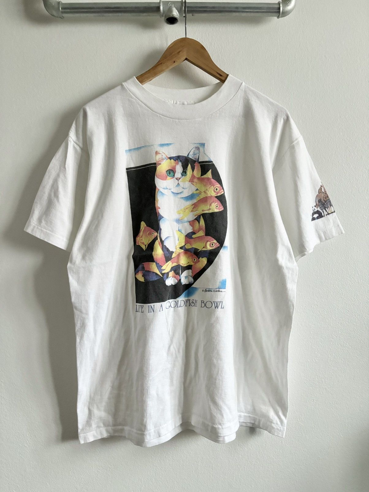 Vintage Cat Life In A Goldfish Bowl 90s Shirt