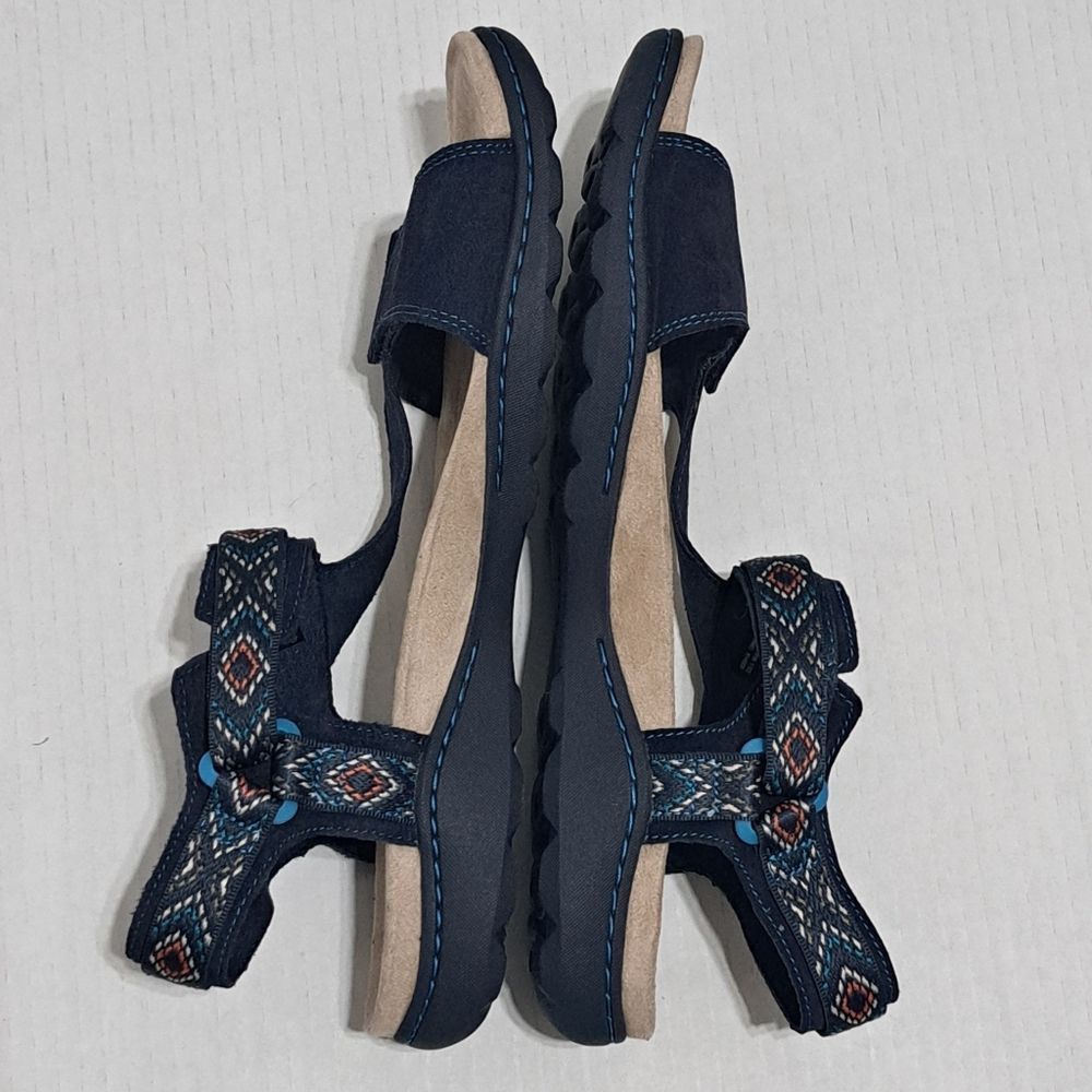 Clarks Clarks Amanda Step Riptape Summer Comfy Sandals Navy Suede Size US 11 / IT 41 - 11 Thumbnail