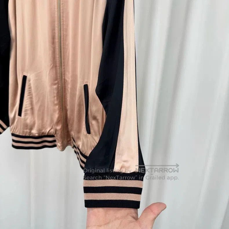 Saint Laurent Paris Saint Laurent Black Pink Silk Bomber Jacket. Size US M / EU 48-50 / 2 - 4 Thumbnail