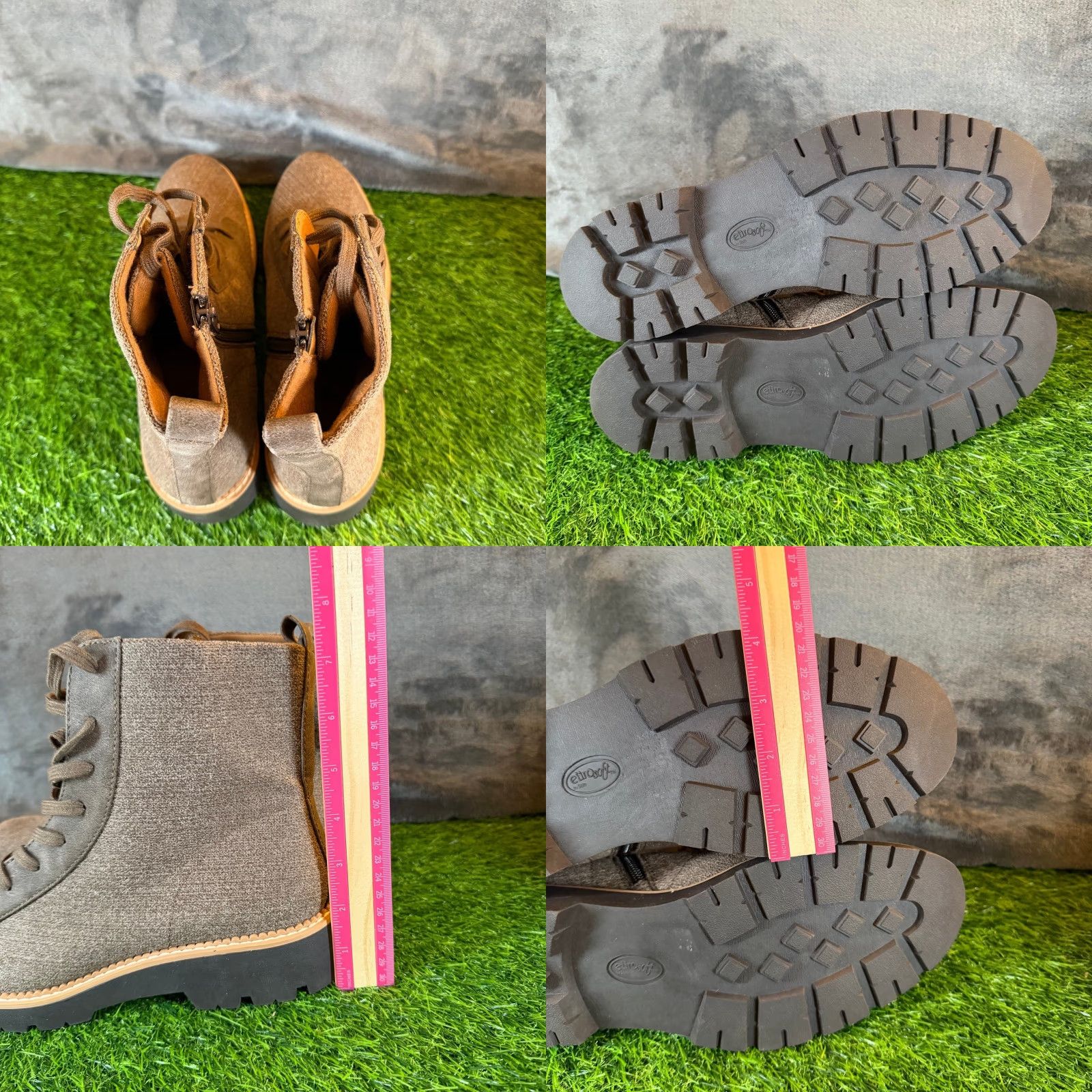 Vintage Sofft Combat Boot Taupe Brown Lace Up Side Zip 11M Womens Boot Casual Workwear Military Style Blaike ES0025550 Mens? Size US 11 / IT 41 - 8 Thumbnail