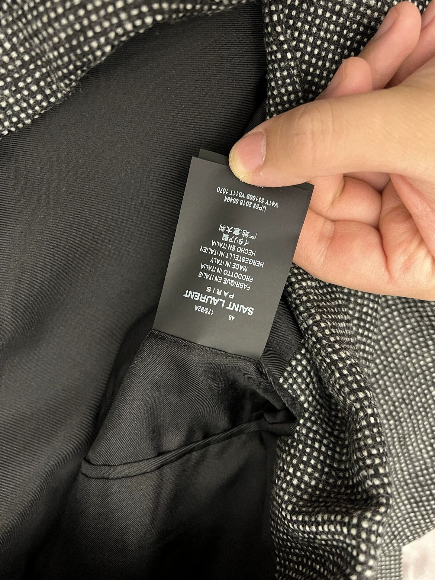 Saint Laurent Paris SLP Wool Thick Suit 46 Black/White Knit New Size 46R - 6 Thumbnail