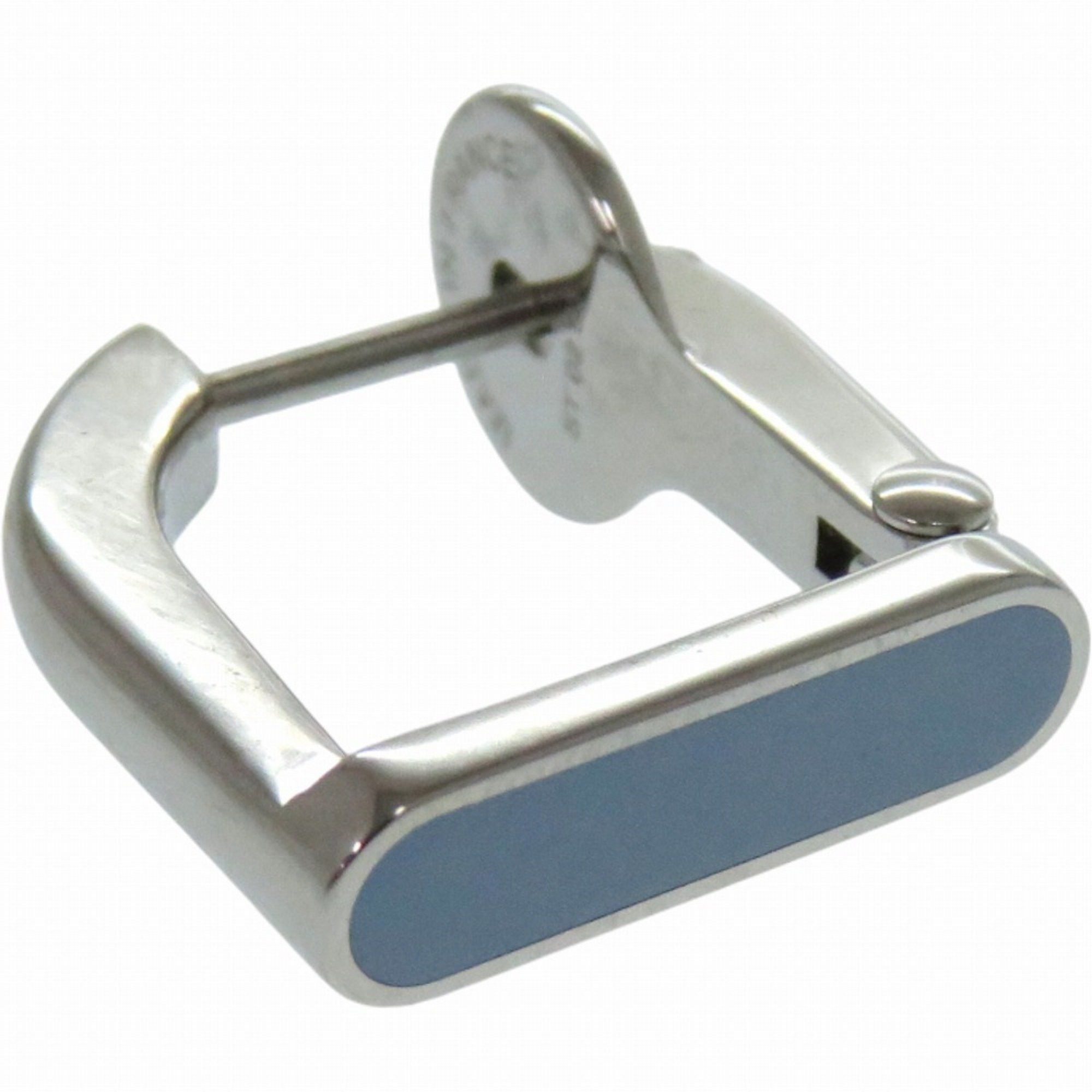 Hermes Like new Hermès Etrier single earring (single earring) H077357FP05, lacquered metal with blue ring, 1636 HERMES Size ONE SIZE - 1 Thumbnail