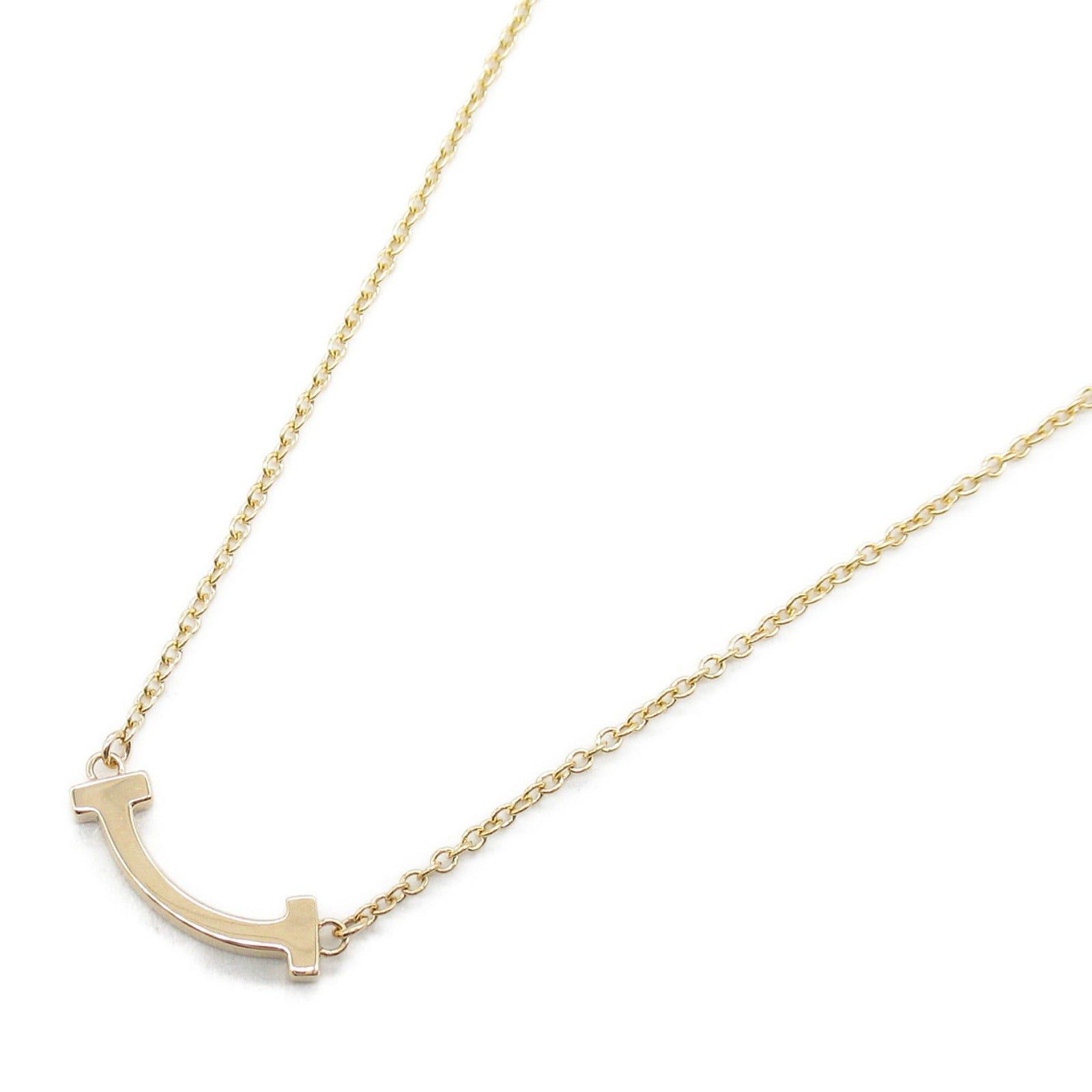 Tiffany & Co. Tiffany Co T Smile Mini Necklace K18Pg (Pink Gold) Gold Size ONE SIZE - 1 Thumbnail
