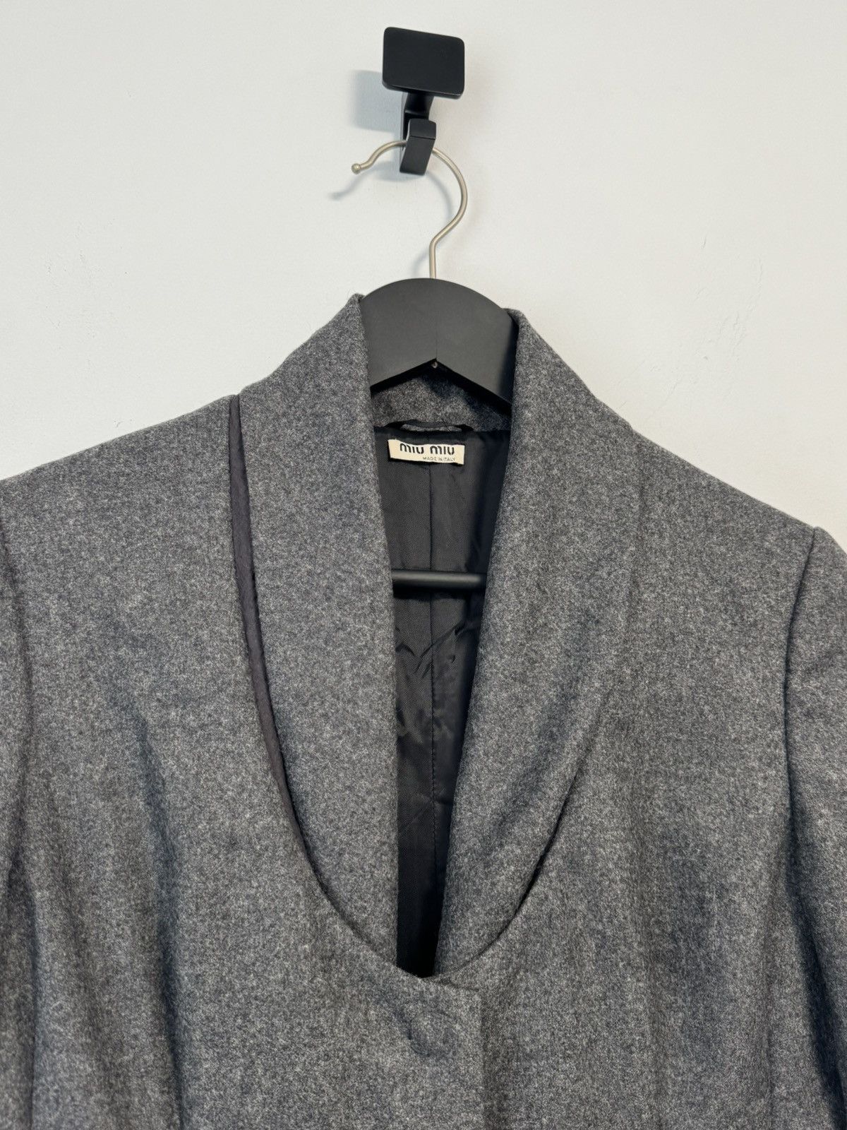 Miu Miu Miu Miu Vintage Fleece Wool Gray Blazer Jacket Size 40 Size S / US 4 / IT 40 - 5 Thumbnail