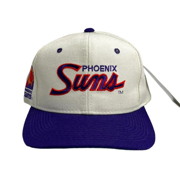 image of Vintage Phoenix Suns Sports Specialties Script Hat in White, Men's