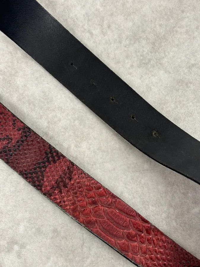 Just Cavalli 2010s Cavalli Snake Buckle Brown & Black Leather Belt Size ONE SIZE - 9 Thumbnail