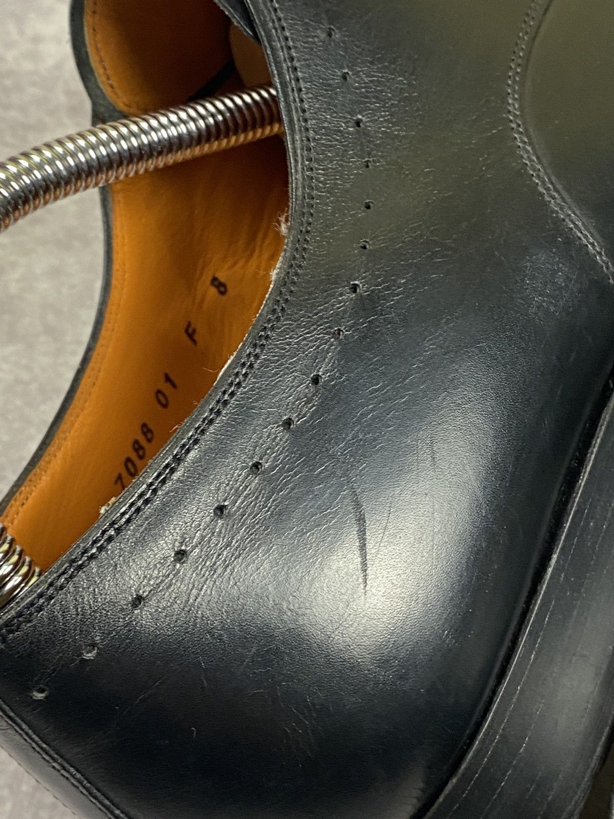 Santoni Santoni Cap-toe Black Leather Oxford Shoes Size: 8 Size US 9 / EU 42 - 8 Thumbnail