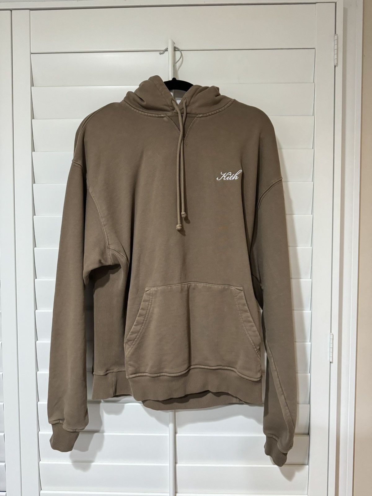 image of Kith Logo Hoodie Sweatshirt in Brown, Men's (Size Small)