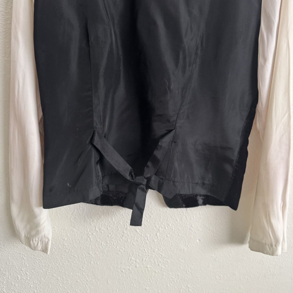 Vintage TRÈS PAQUETTE Vintage Black White Velvet Button Up Blouse Size M / US 6-8 / IT 42-44 - 14 Thumbnail