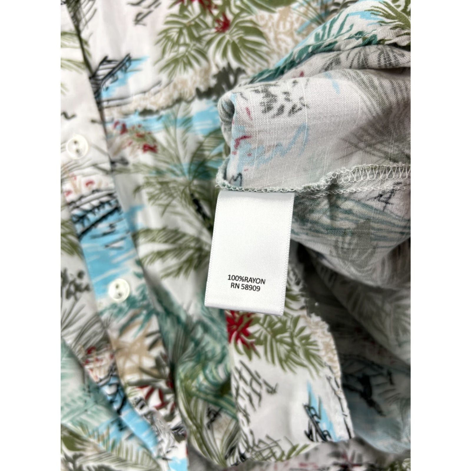 Vintage Allison Daley Shirt Womens Large Green Blue Palm Hut Beach Print 100% Rayon Shirt Womens Large Green Palm Beach 80s 90s Classic Outdoor Mens Women Size L / US 10 / IT 46 - 4 Thumbnail