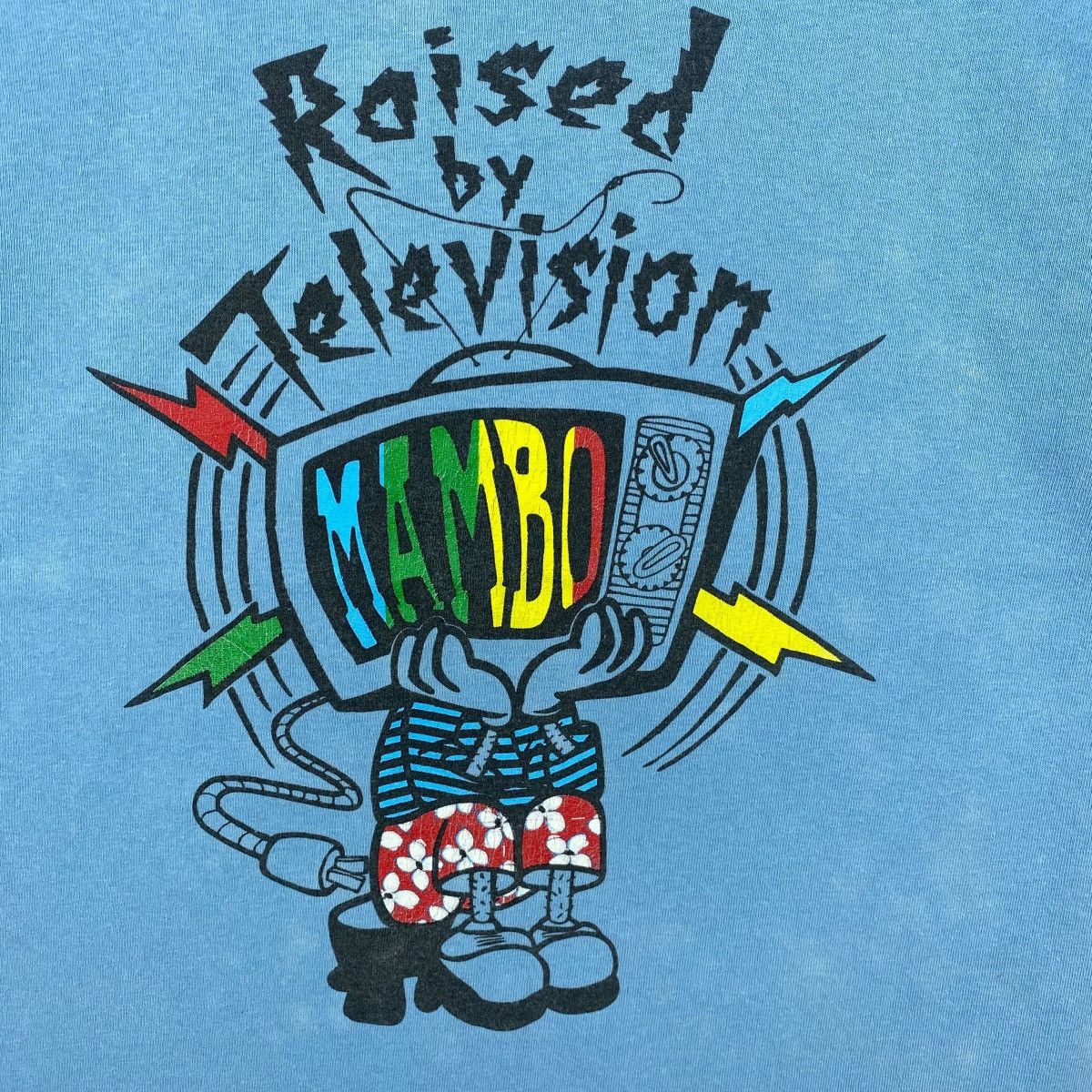 Mambo Vintage 00s MAMBO Raised By Television Graphic Tee Shirt Size US M / EU 48-50 / 2 - 2 Thumbnail