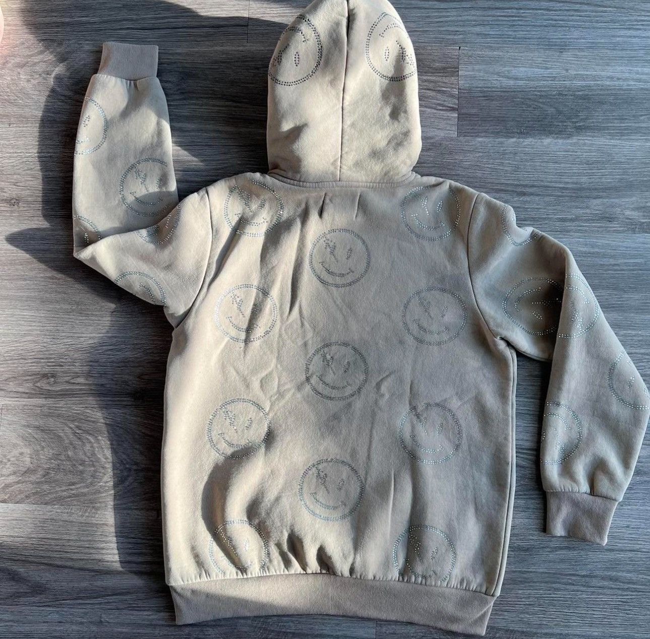 RETROVERT Retrovert Cream Rhinestone Smiley Face Hoodie Size US M / EU 48-50 / 2 - 4 Thumbnail