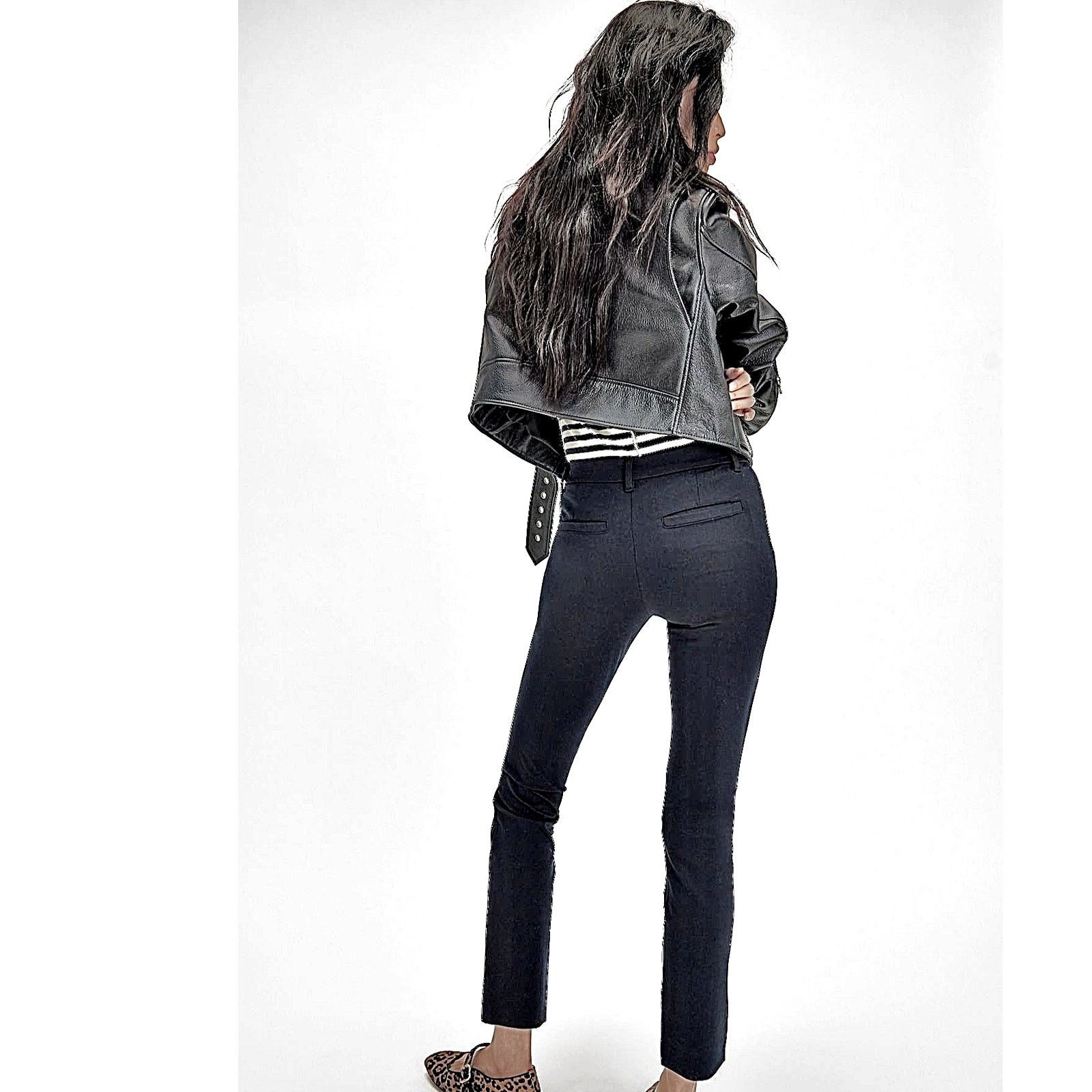 Free People Free People Molly Slim Pants Black size 10 Size 32" / US 10 / IT 46 - 4 Thumbnail