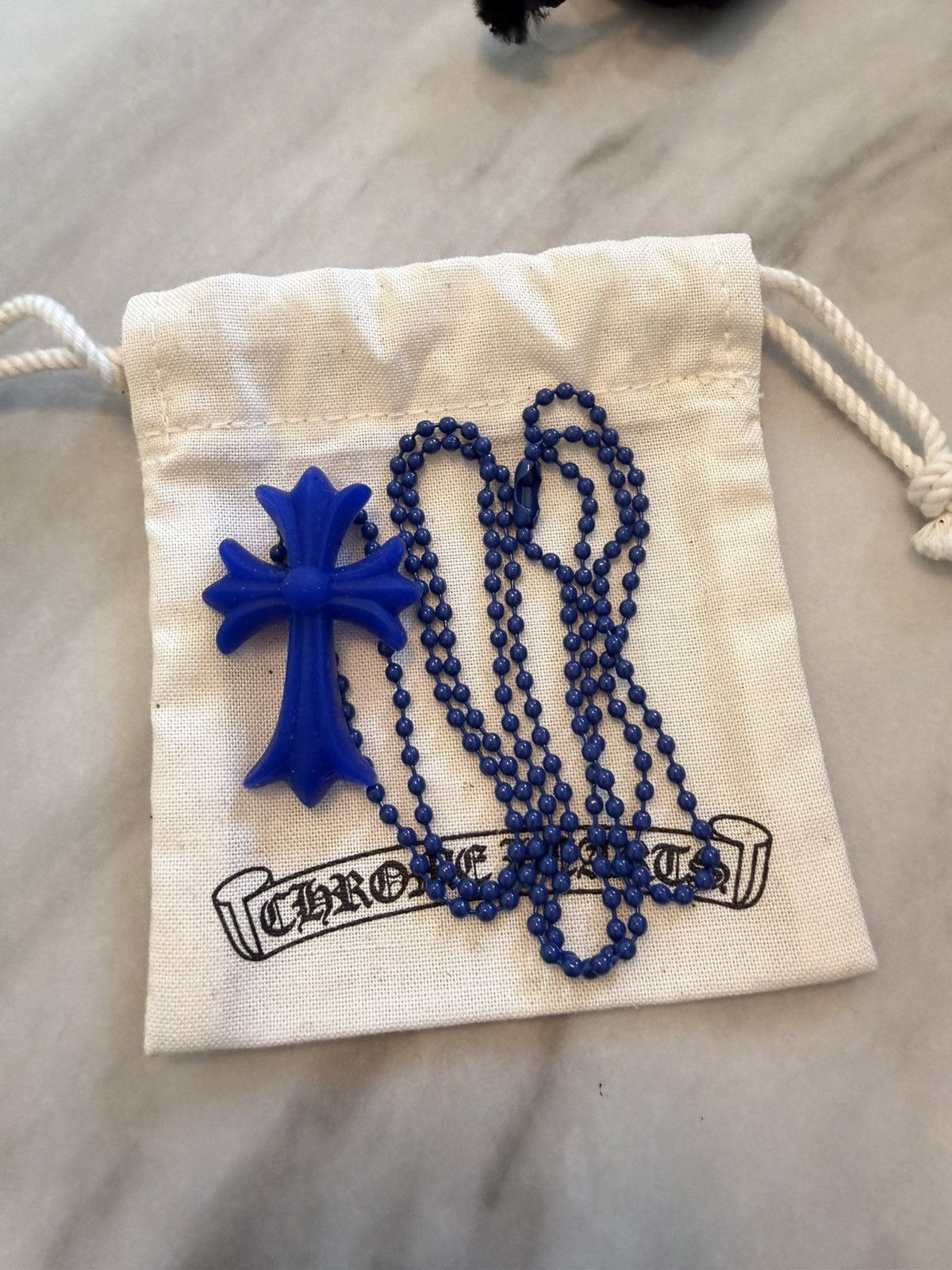 Chrome Hearts Chrome Hearts Cross Silicone Necklace Neon Blue Size ONE SIZE - 1 Thumbnail