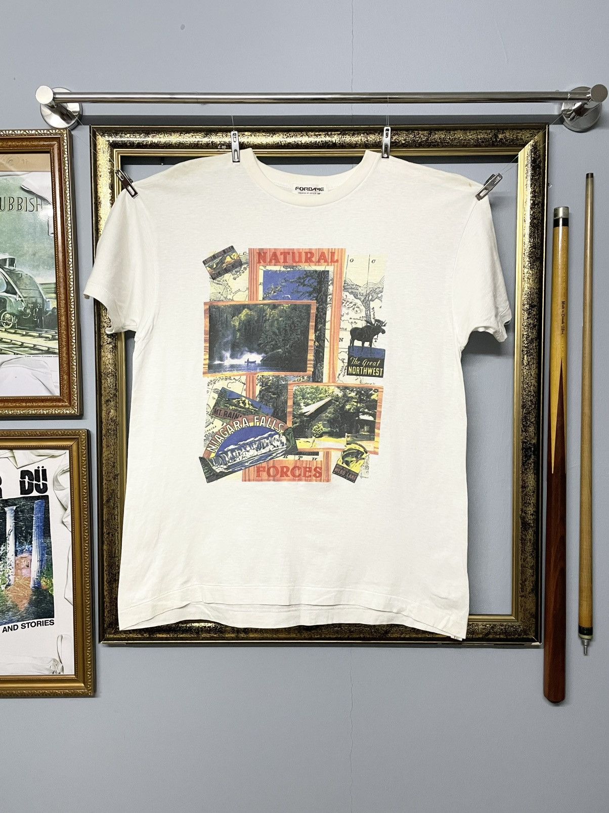 Japanese Brand Vintage Single Stitch Designer Forbaye NaturalForces Art Tee Size US S / EU 44-46 / 1 - 1 Thumbnail