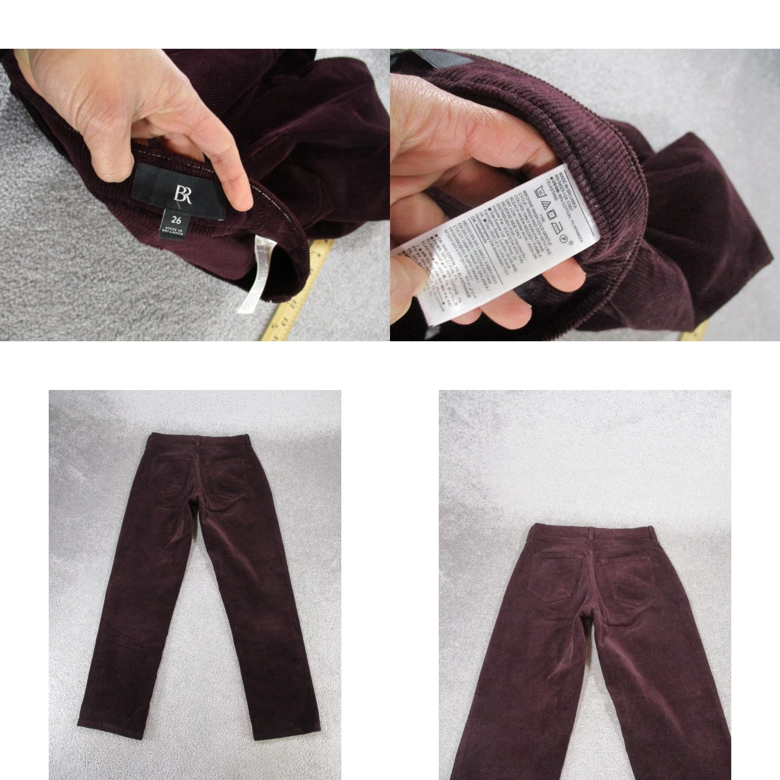 Banana Republic VINTAGE Banana Republic Pants Womens 26 Corduroy Slim Fit Button Fly Red Chino Skinny 90s Womens Size 26" / US 2 / IT 38 - 8 Thumbnail