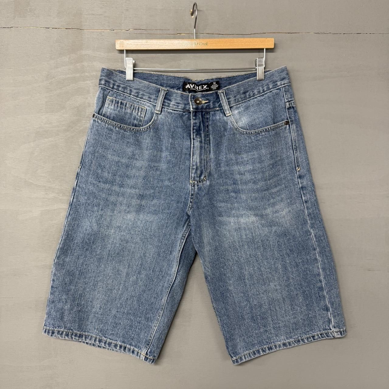 Avirex Avirex Vintage Baggy Crazy Jorts Embroidered Jean Shorts 34 Size US 34 / EU 50 - 2 Thumbnail