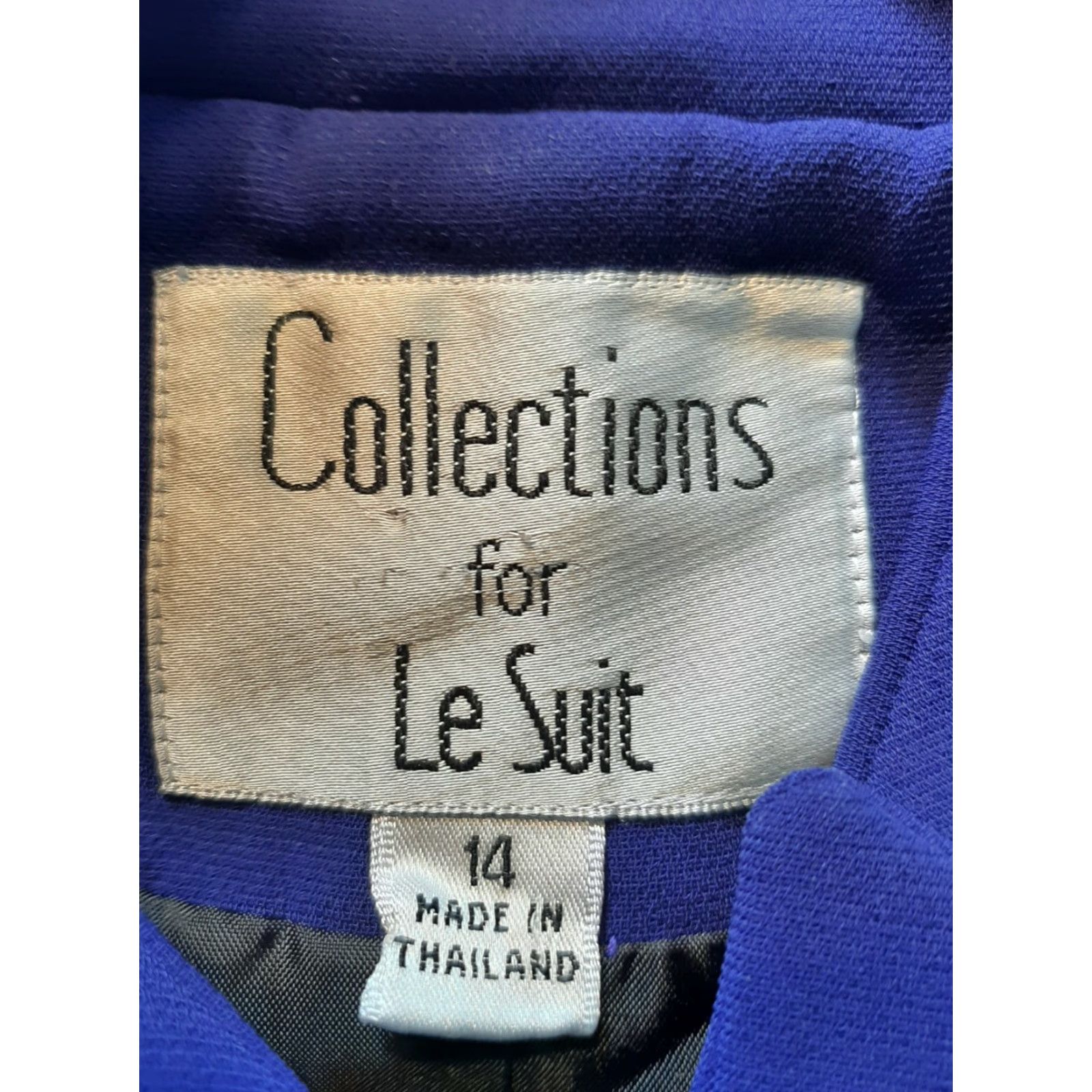 Lee VINTAGE Kathie Lee Collection Suit Jacket Pant Suit Women 14 Blue Black Long Sleeve Regular Size 14 Women Slight Fabric Wear in Spots Size XL / US 12-14 / IT 48-50 - 5 Thumbnail