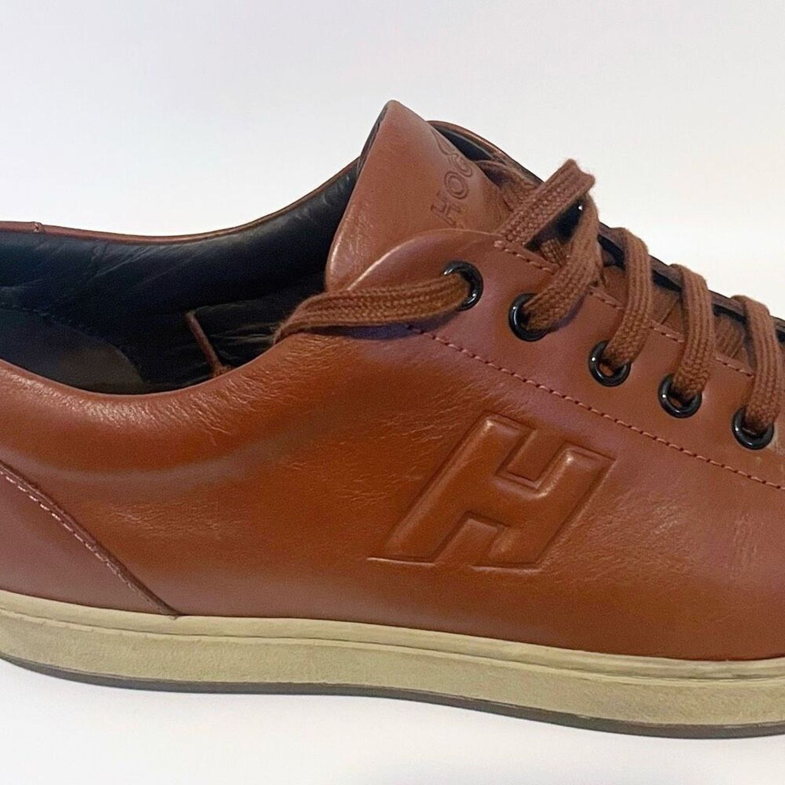 Hogan Hogan Brown Leather Lowtop Sneakers Men’s 8 Italy Size US 8 / EU 41 - 6 Thumbnail