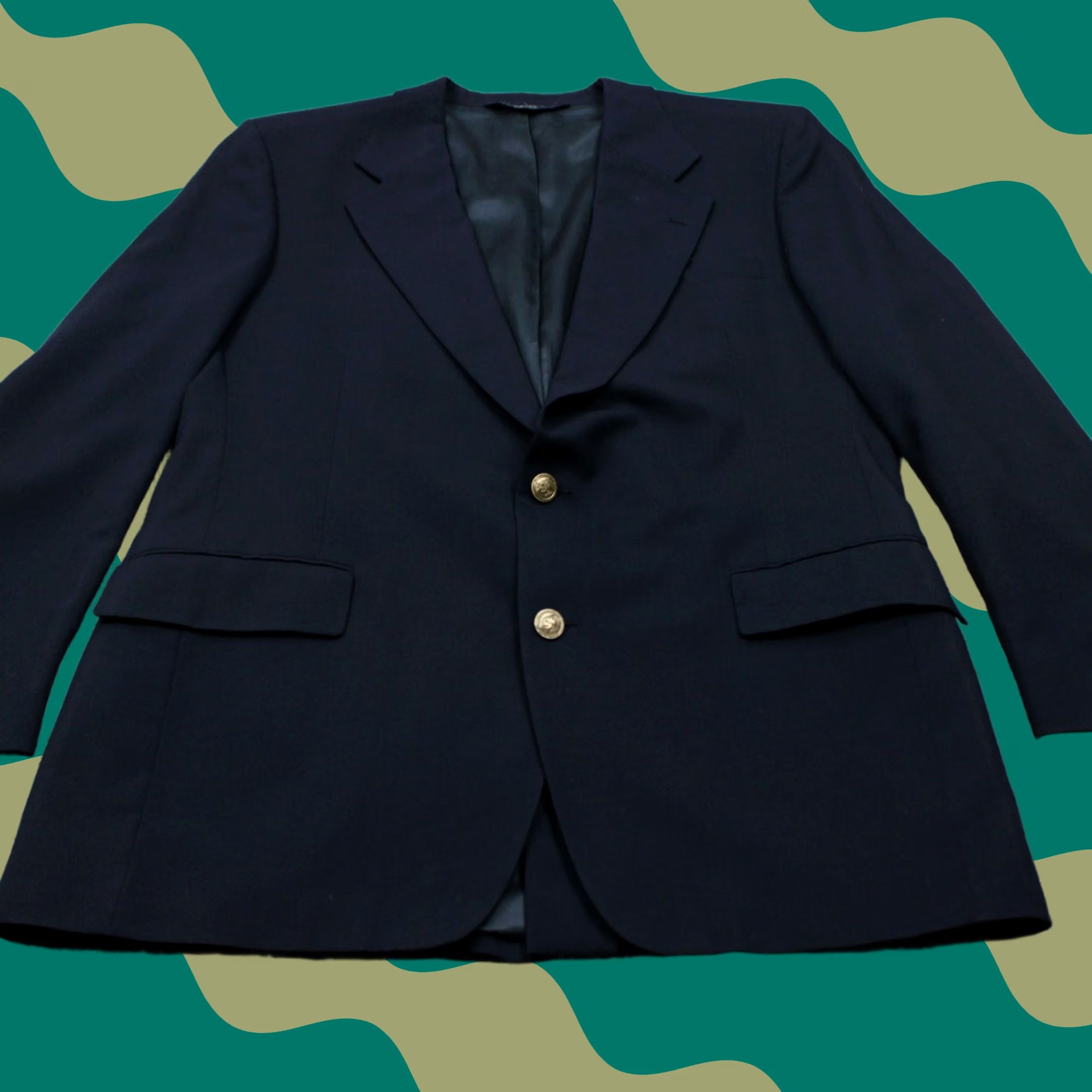 Jos. A. Bank Jos. A. Bank Gordon Blazer Men 43 Long Blue 2 Button 100% Wool Sports Jacket Size 46R - 1 Thumbnail