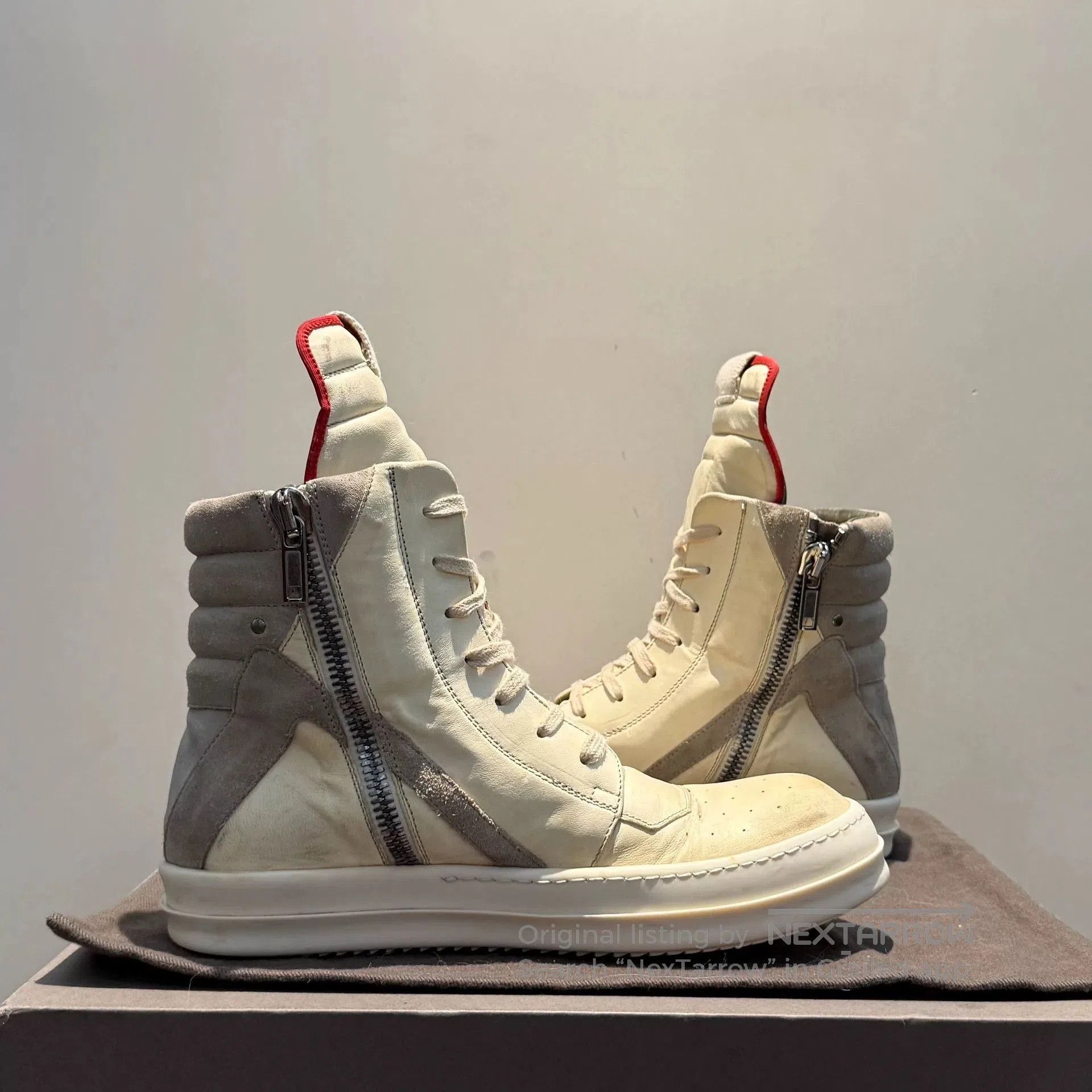 Rick Owens rick owens geobasket rare color leather sneakers. Size US 7.5 / EU 40-41 - 4 Thumbnail