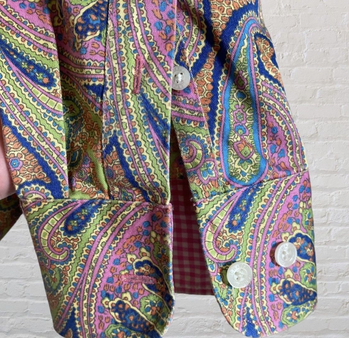 Chaps Ralph Lauren RALPH LAUREN CHAPS PAISLEY FLIP CUFF BUTTON UP BLOUSE SZ L Size L / US 10 / IT 46 - 5 Thumbnail