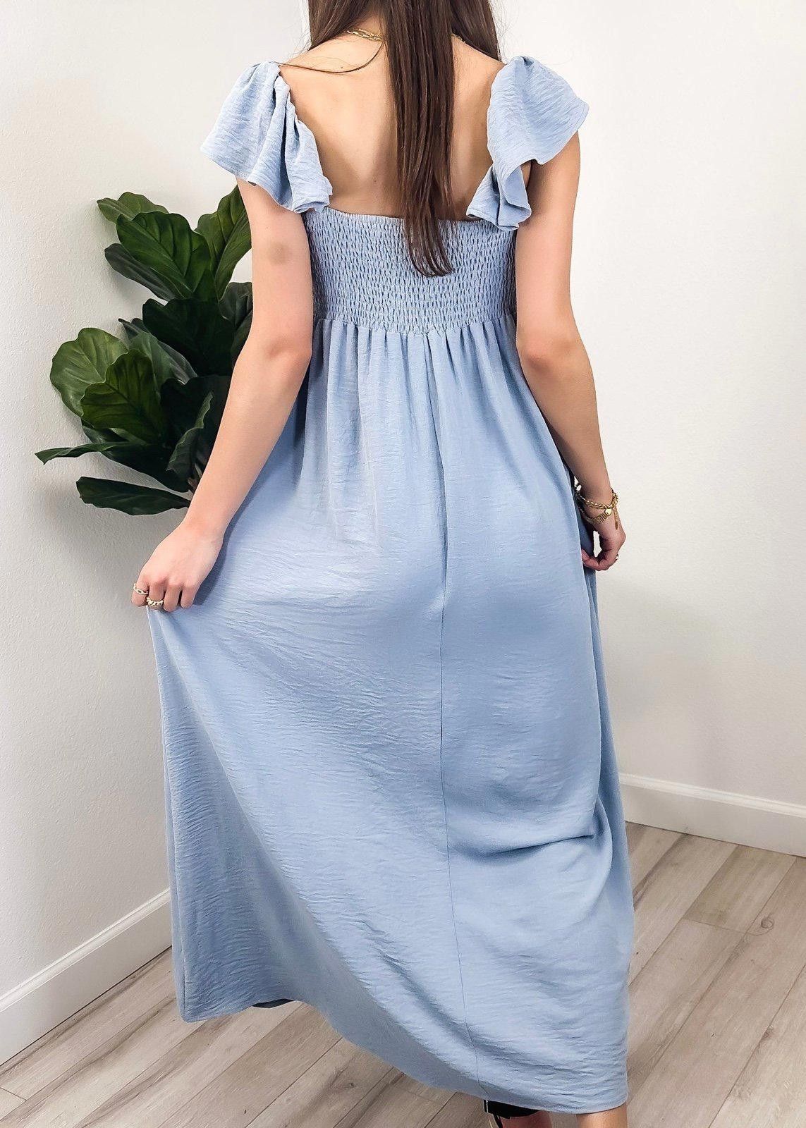 Other Ruffled Cap Sleeve Maxi Slit Medium Dress by Anna-Kaci Size M / US 6-8 / IT 42-44 - 4 Thumbnail