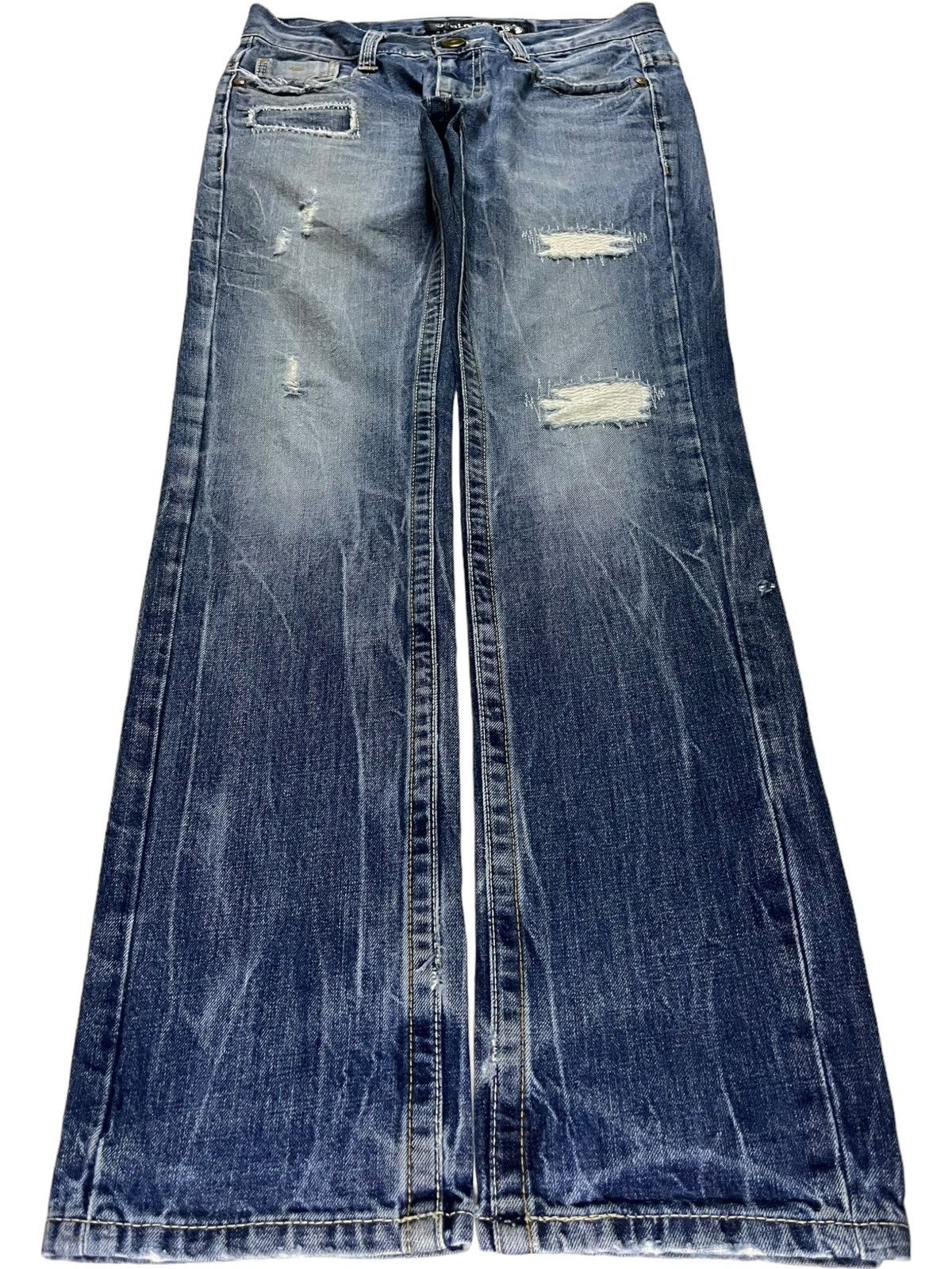 Japanese Brand Vintage Japanese Brand Patches Embroidery Distressed Jeans Size US 32 / EU 48 - 1 Thumbnail