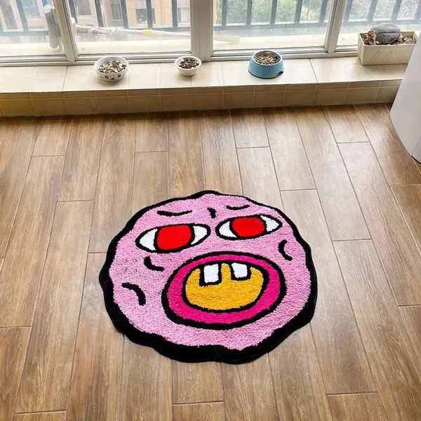 VIBE Cartoon Kawaii Cherry Bomb Handmade Tufted Carpet Size ONE SIZE - 4 Thumbnail