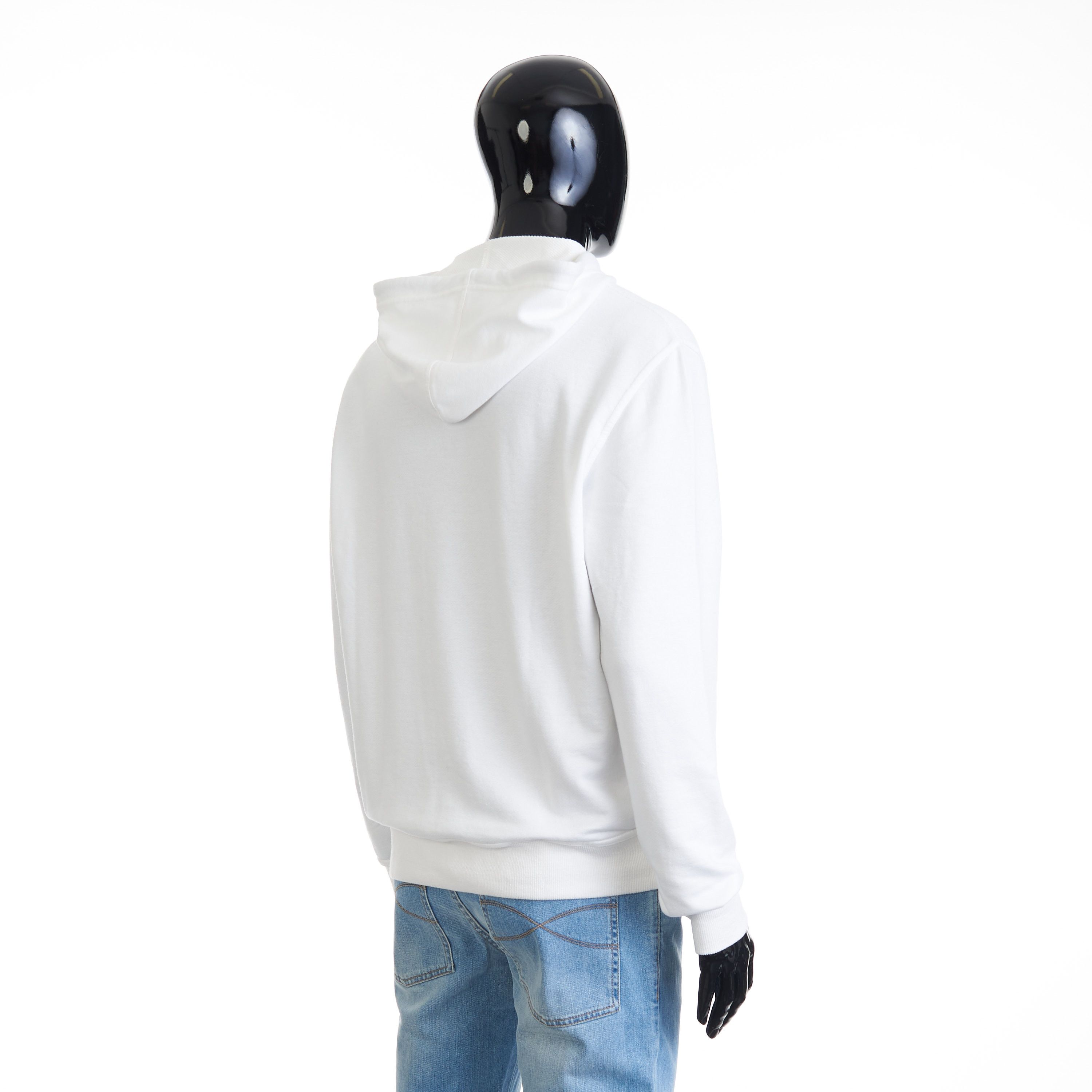 Brunello Cucinelli White Hooded Sweatshirt - Logo Embroidery, French Terry Size US S / EU 44-46 / 1 - 6 Thumbnail