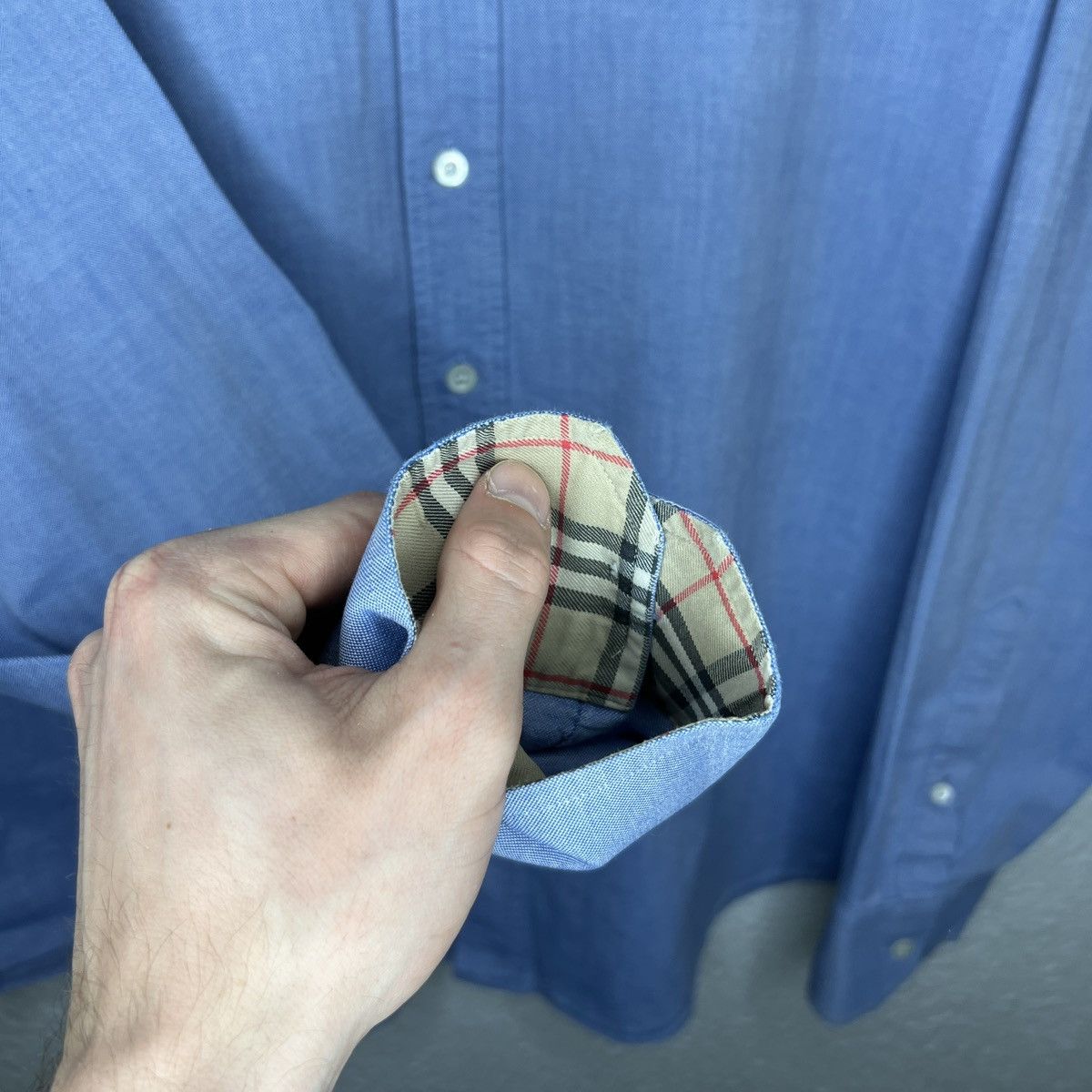 Burberry Burberry Shirt Blue Nova Check Culfs Retro Y2K Hype Print Size US XL / EU 56 / 4 - 6 Thumbnail