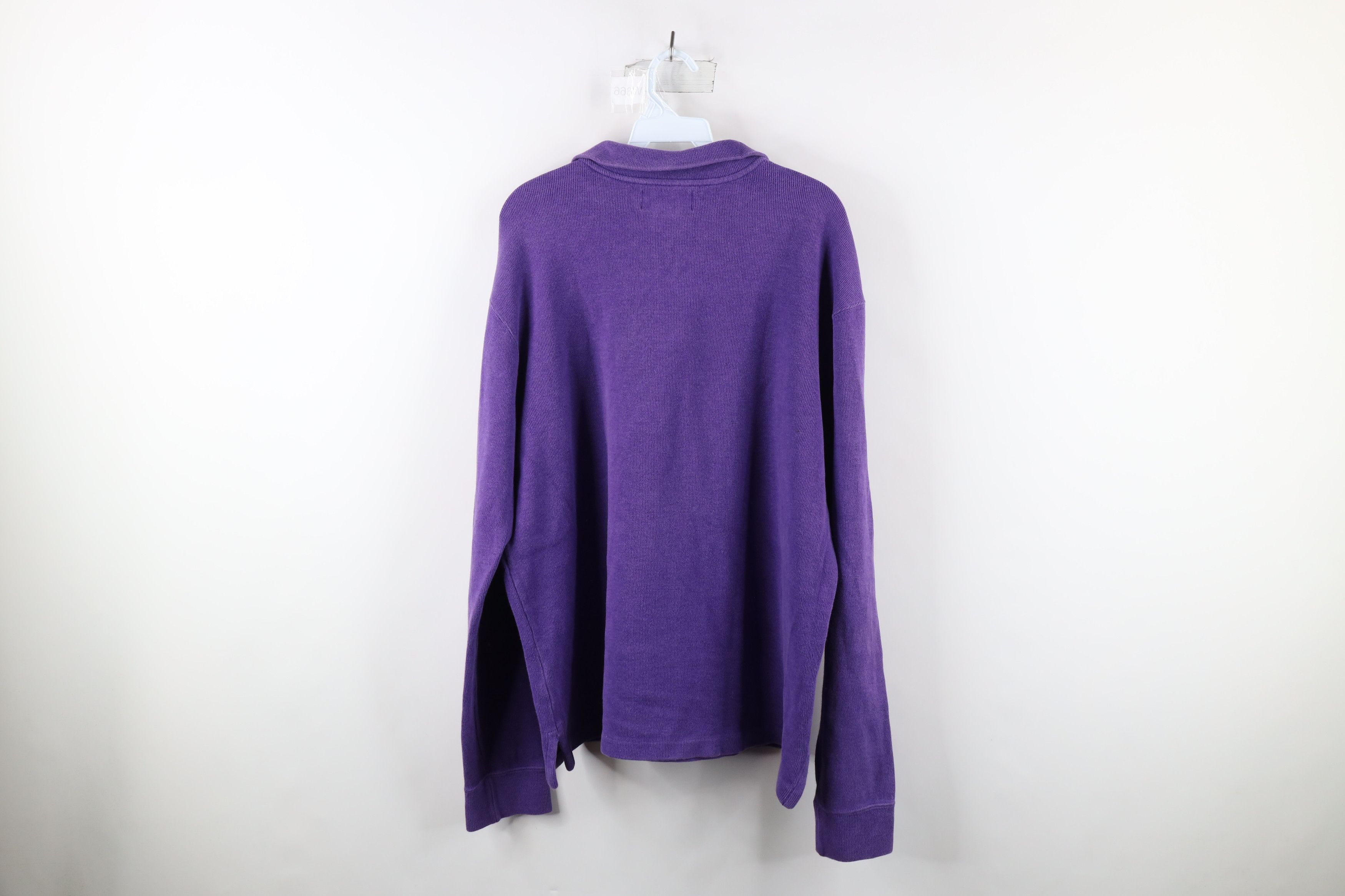 Ralph Lauren Vintage 90s Ralph Lauren Ribbed Knit Half Zip Sweater Purple Size US L / EU 52-54 / 3 - 9 Thumbnail