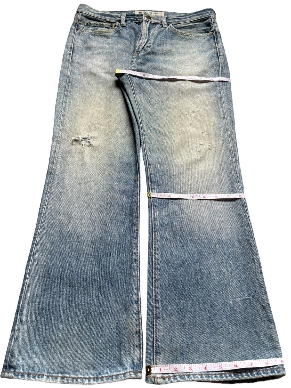 Gap Vintage Gap Mud Wash Distressed Bootcut Jeans Size US 33 - 15 Thumbnail