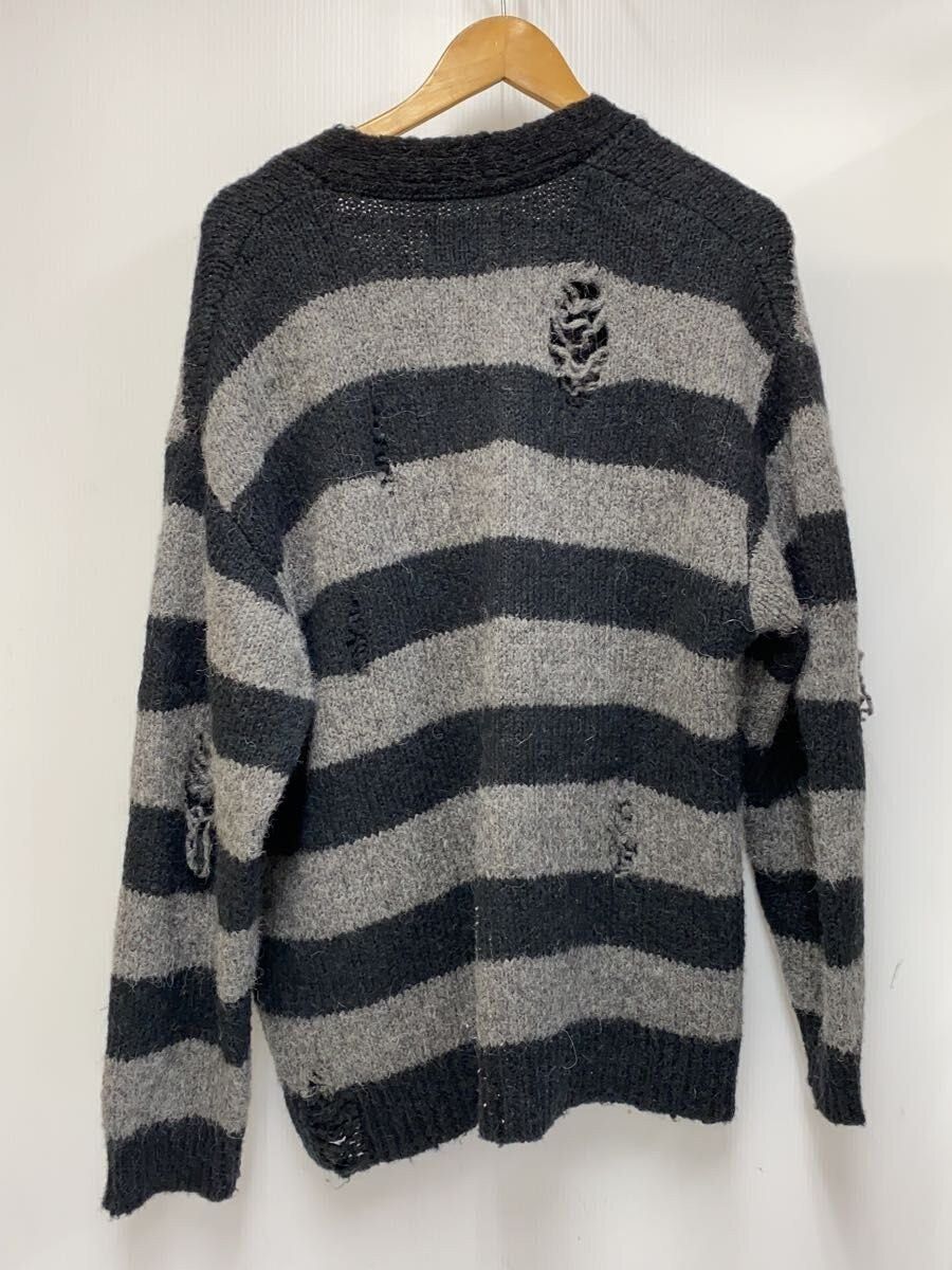 Number (N)ine Striped Distressed Cobain Knit Cardigan Size US L / EU 52-54 / 3 - 2 Thumbnail