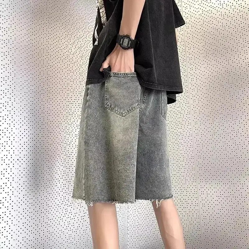 Japanese Brand Retro loose fitting wide leg washed denim shorts Size US 32 / EU 48 - 6 Thumbnail