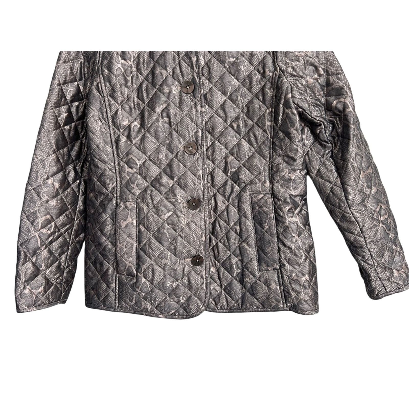 Chicos CHICO'S Women's Jacket Coat Size 0/2 Quilted Metallic Python Size XS / US 0-2 / IT 36-38 - 3 Thumbnail