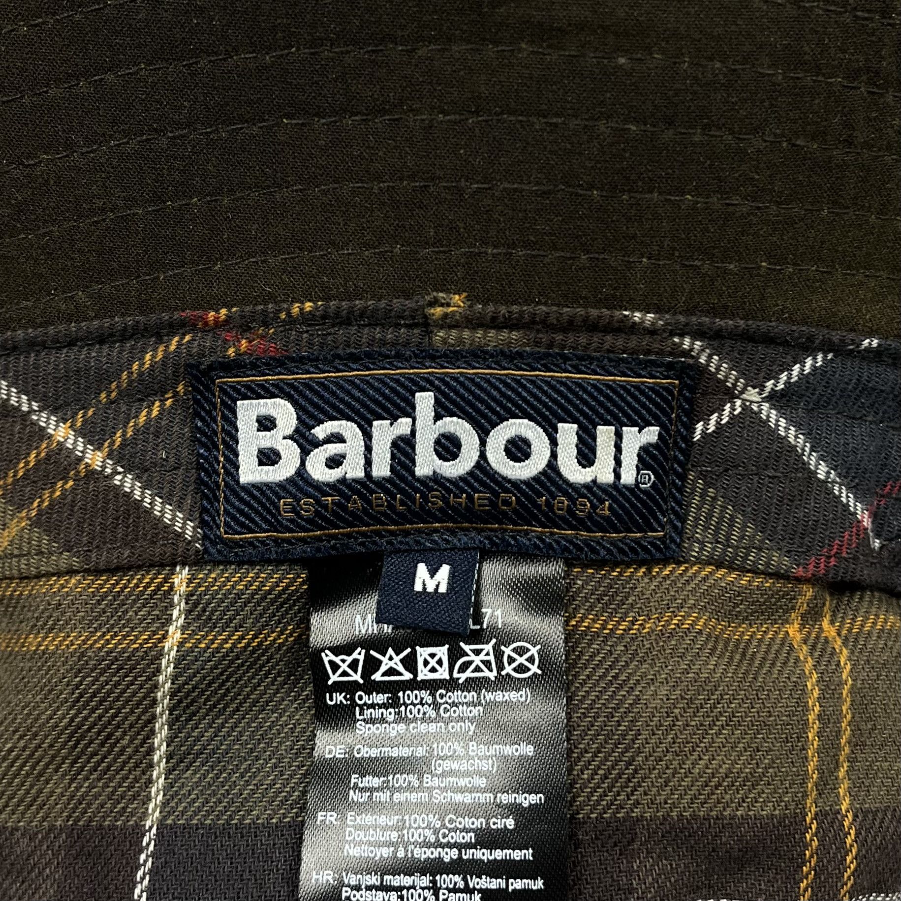 Barbour Barbour Waxed Olive Bucket Hat Size ONE SIZE - 15 Thumbnail
