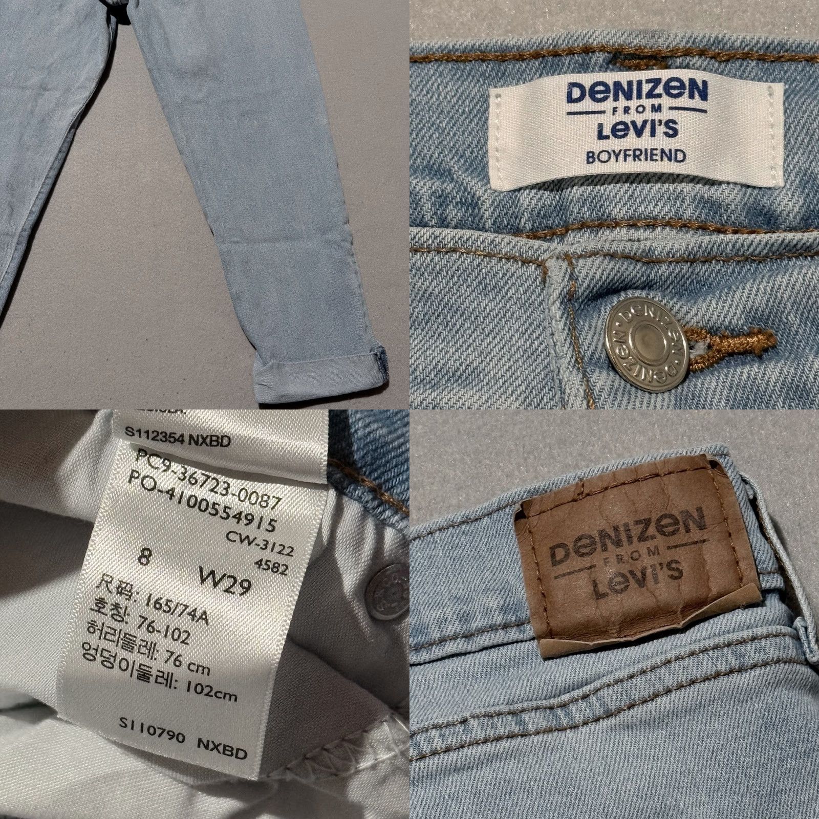 Denizen DENIZEN From Levi’s Boyfriend Jeans Women Blue Denim Crop Cuffed 8 Jeans 5-Pocket Design Beltless Regular Rise Mid 23in Inseam Denim Size 30" / US 8 / IT 44 - 8 Thumbnail