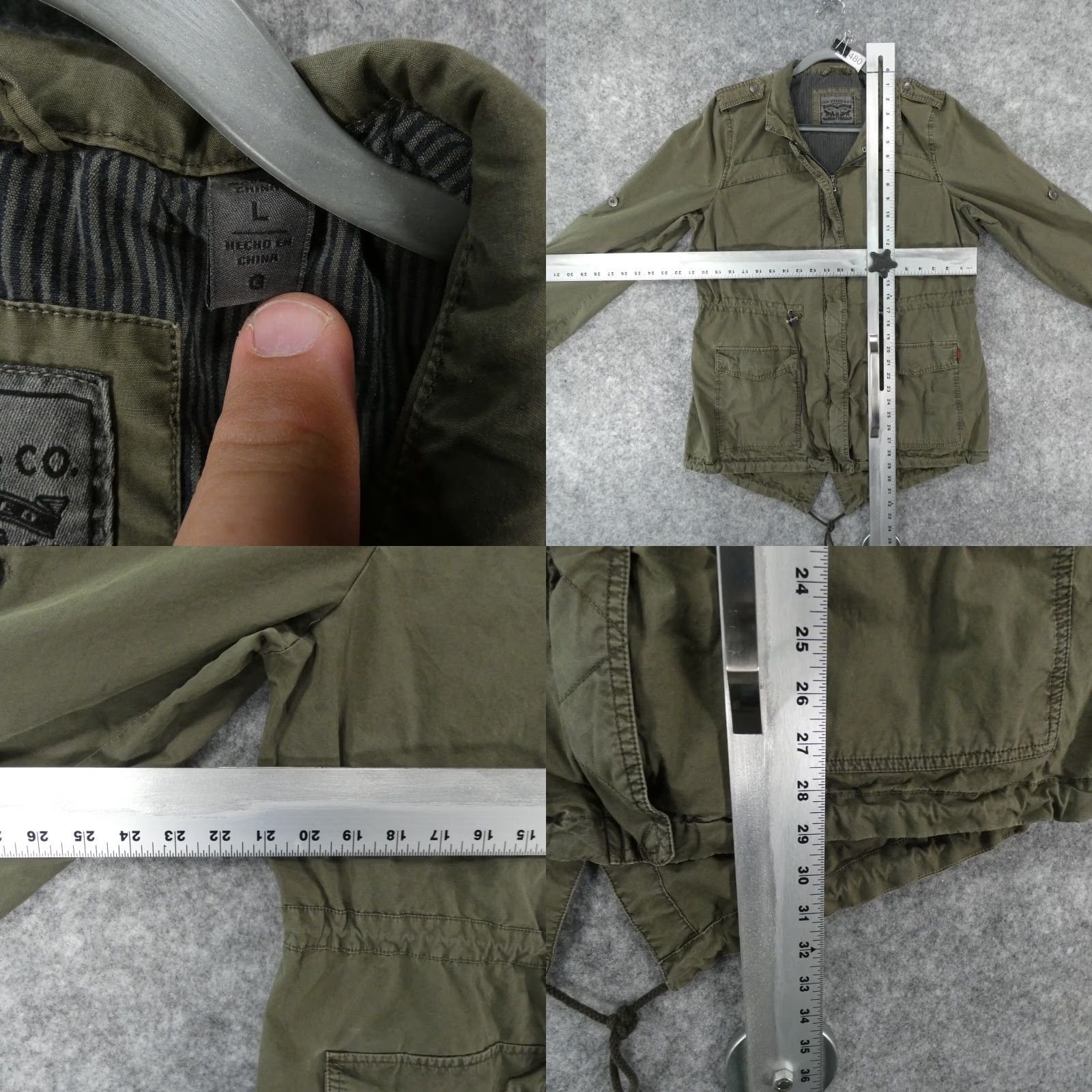Levi's Levi's Jacket Womens Large Green Snap Over Full Zip Chore Coat Casual Size L / US 10 / IT 46 - 8 Thumbnail
