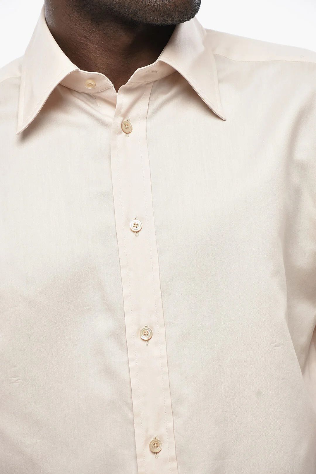 Tom Ford og1mm0426 Cotton & Silk Solid-Color Shirt in Pink Size US M / EU 48-50 / 2 - 3 Thumbnail