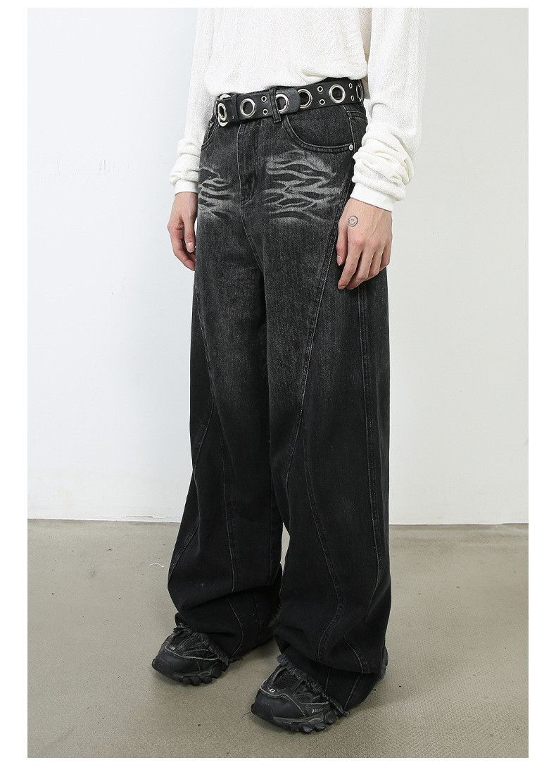 Japanese Brand × Jean Men's retro straight loose stitching casual jeans Size US 34 / EU 50 - 5 Thumbnail