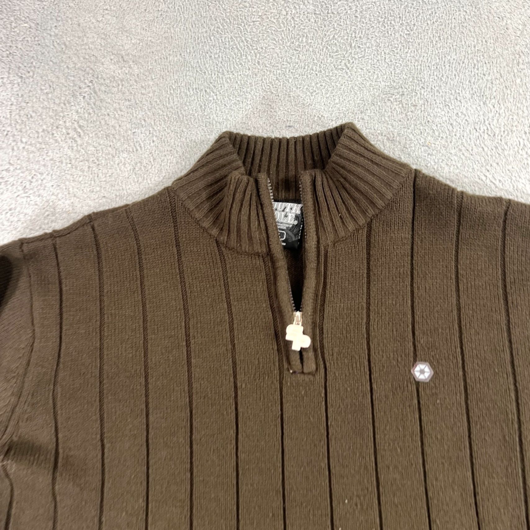 Southpole VINTAGE Southpole Mens Sweater Pullover 1/4 Zip Brown L Ribbed Mock Neck Hip Hop 90s Street Size US L / EU 52-54 / 3 - 2 Thumbnail