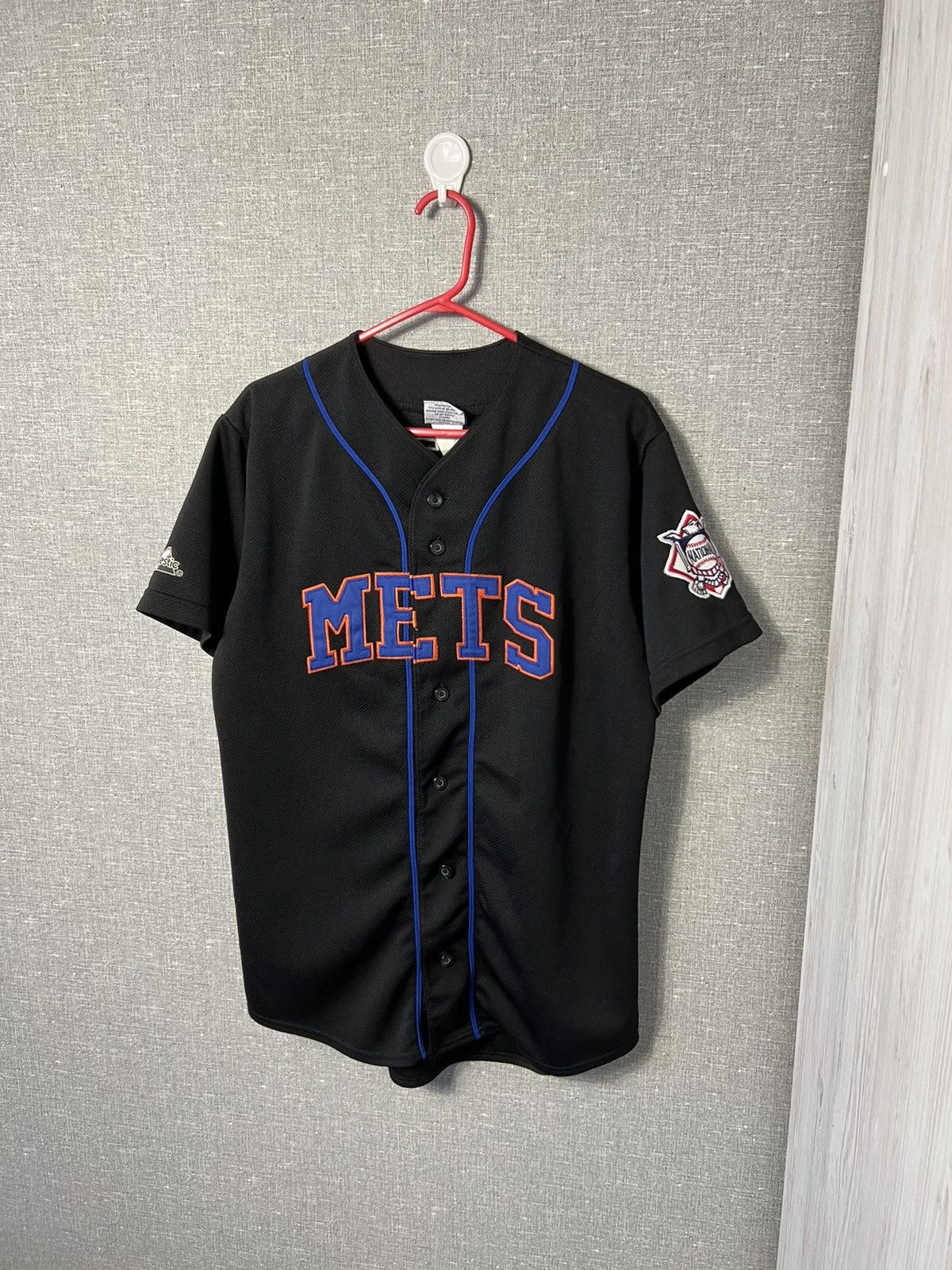 New York Mets #15 Carlos Beltran Black used Large Majestic Shirt