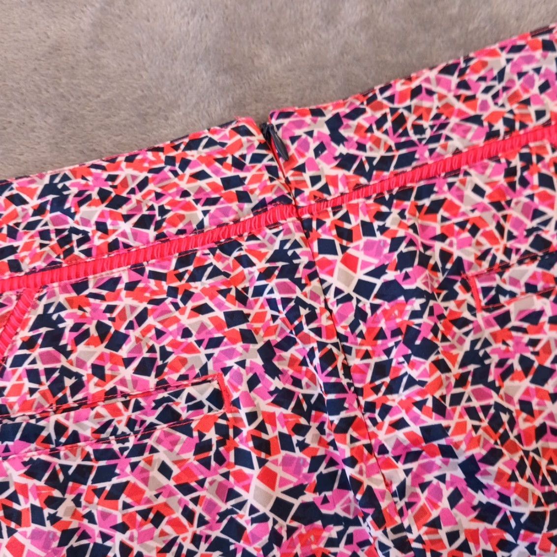 Pinko Lady Hagen Skirt Short Pink Geometric Pockets Zip Size 6 Womens Size 28" / US 6 / IT 42 - 5 Thumbnail