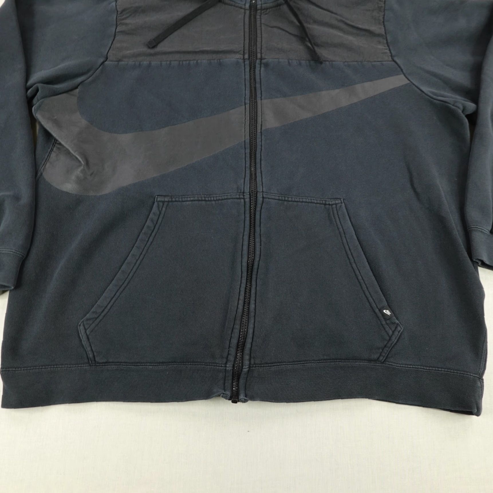 Nike Nike Hoodie Mens XL Black Hybrid Fleece Sweatshirt Full Zip Up Swoosh Sweater Size US XL / EU 56 / 4 - 3 Thumbnail